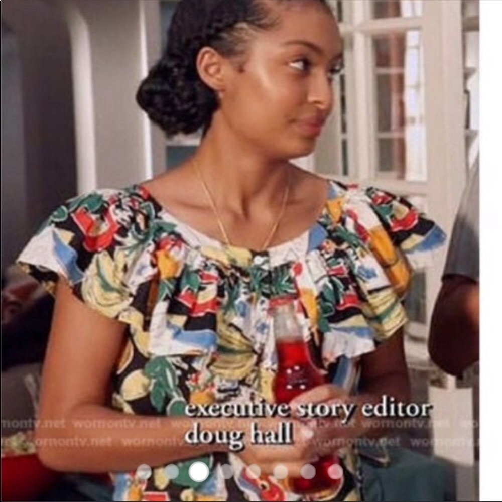 J.Crew postcard vacation summer ruffle top Sz 6 - Picture 7 of 8